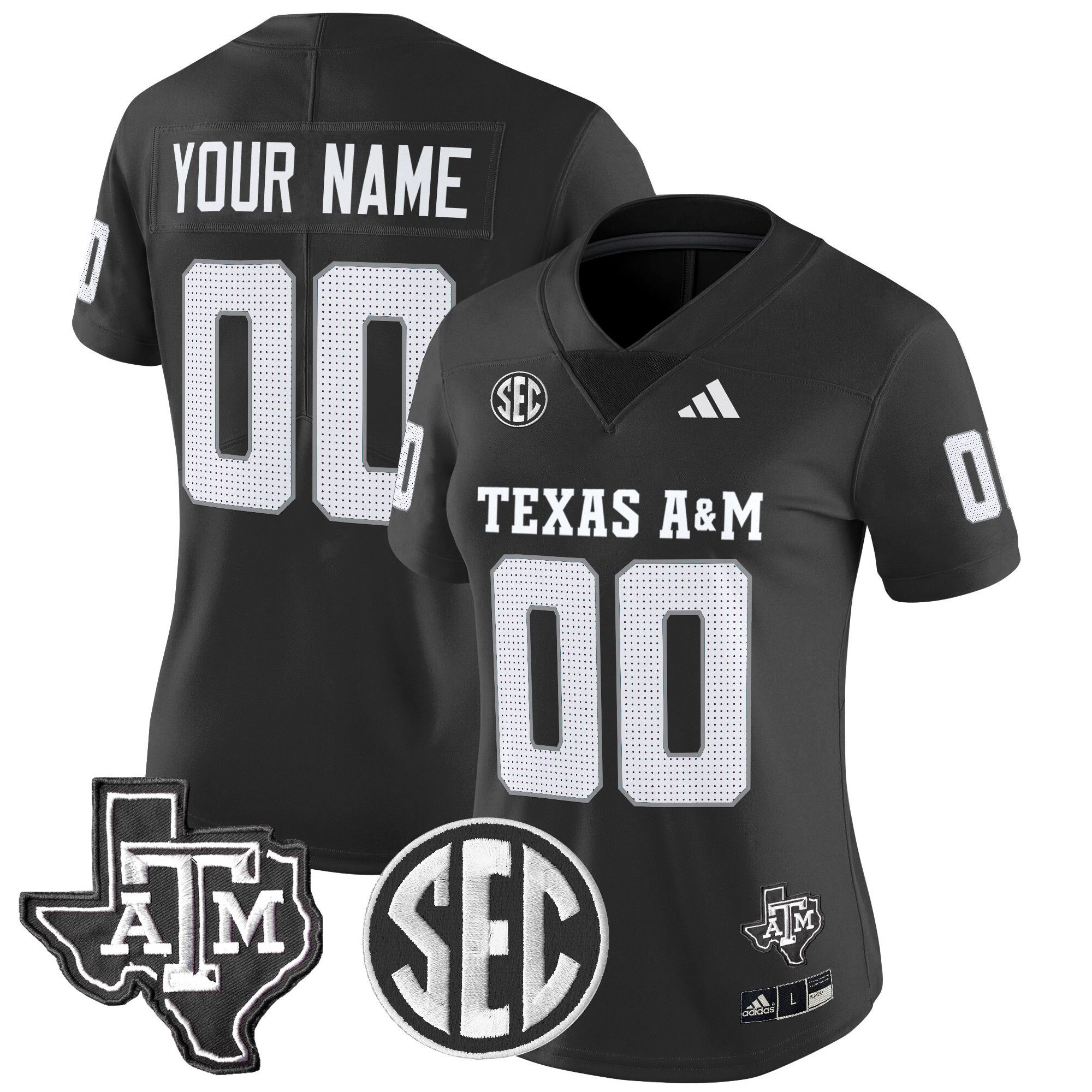 Women Texas A&M Aggies Black 2024 Vapor Limited Custom NCAA Jersey style 1